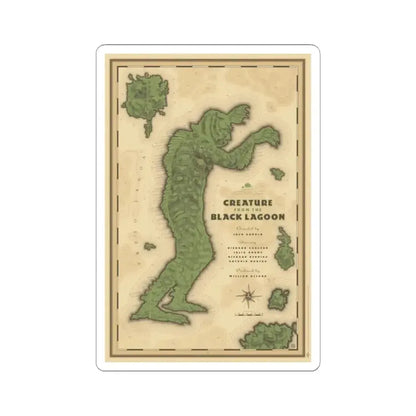 CREATURE FROM THE BLACK LAGOON (MONDO) 1954 Movie Poster - STICKER Vinyl Kiss-Cut Decal 2 Inch White - The Sticker Space