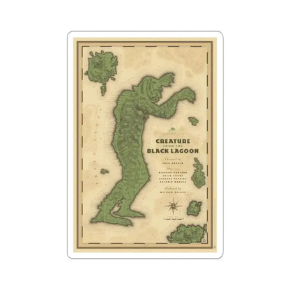 CREATURE FROM THE BLACK LAGOON (MONDO) 1954 Movie Poster - STICKER Vinyl Kiss-Cut Decal 4 Inch White - The Sticker Space