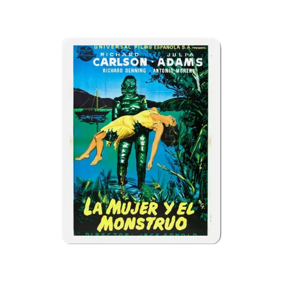 CREATURE FROM THE BLACK LAGOON (SPANISH) 1954 Movie Poster - Refrigerator Magnet 2 Inch - The Sticker Space