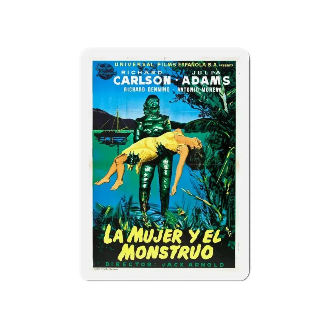 CREATURE FROM THE BLACK LAGOON (SPANISH) 1954 Movie Poster - Refrigerator Magnet 5 Inch - The Sticker Space