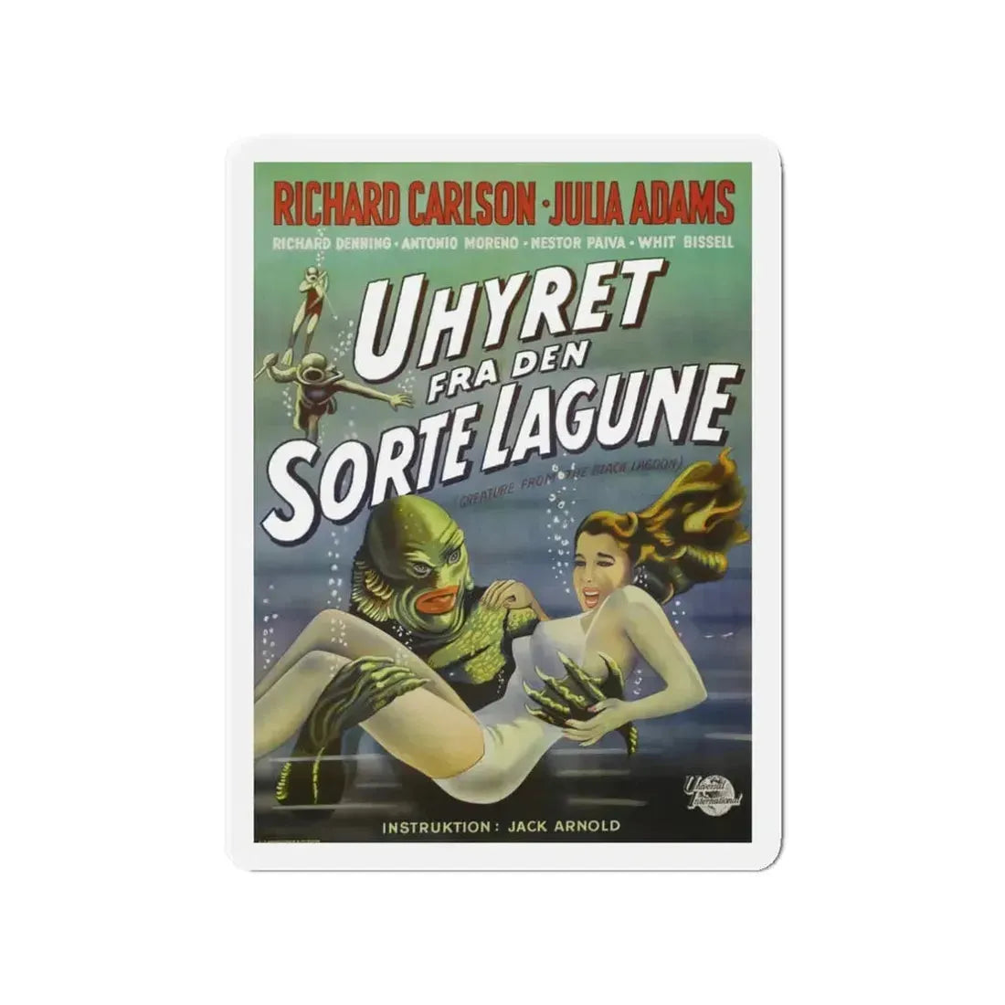 CREATURE FROM THE BLACK LAGOON (SWEDISH) 1954 Movie Poster - Refrigerator Magnet 3 Inch - The Sticker Space