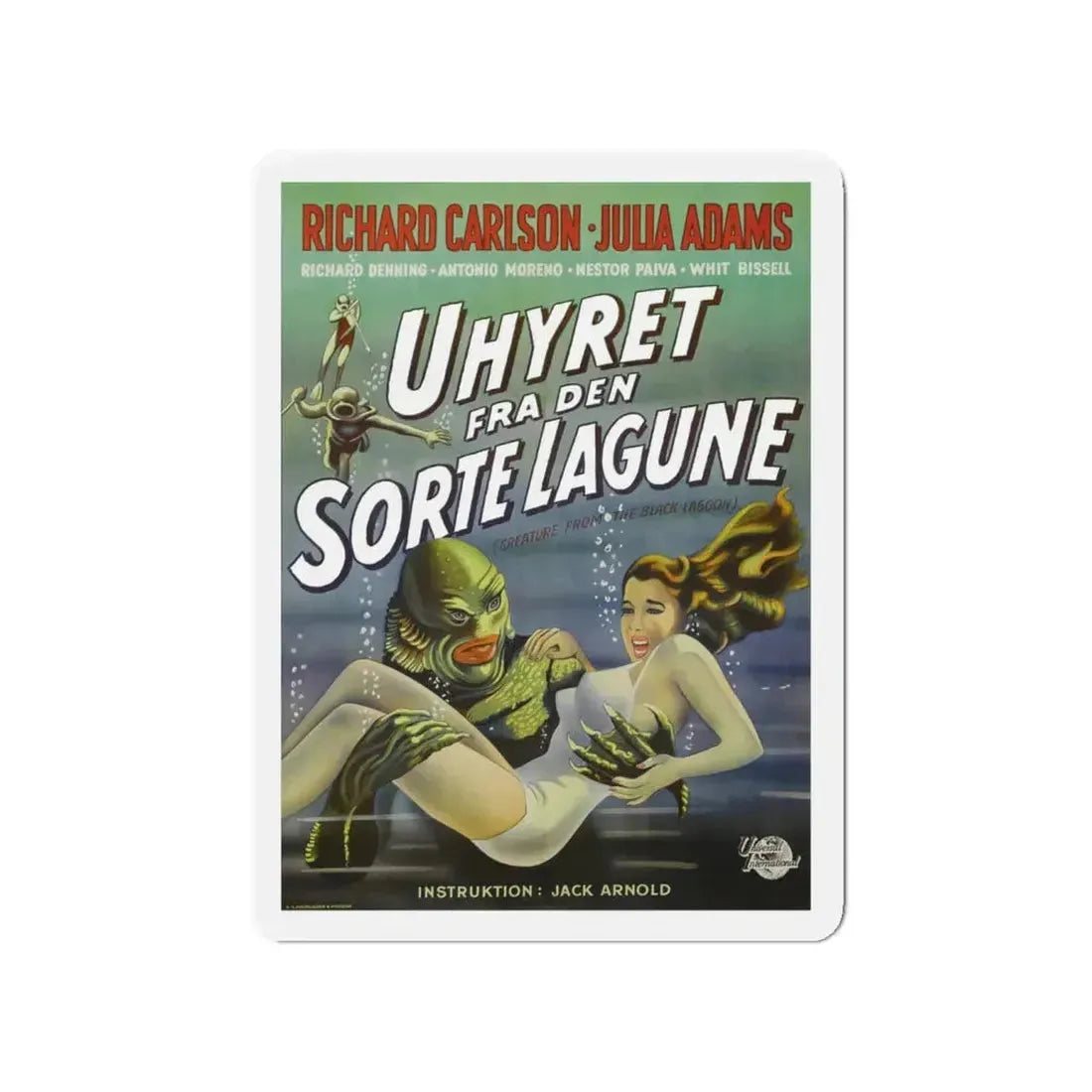 CREATURE FROM THE BLACK LAGOON (SWEDISH) 1954 Movie Poster - Refrigerator Magnet 4 Inch - The Sticker Space