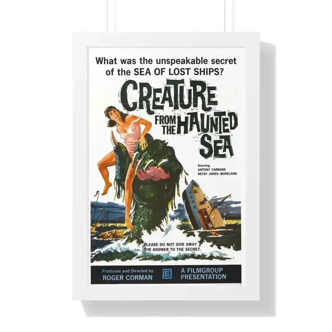 CREATURE FROM THE HAUNTED SEA 1961 - Framed Movie Poster 16″ x 24″ White - The Sticker Space