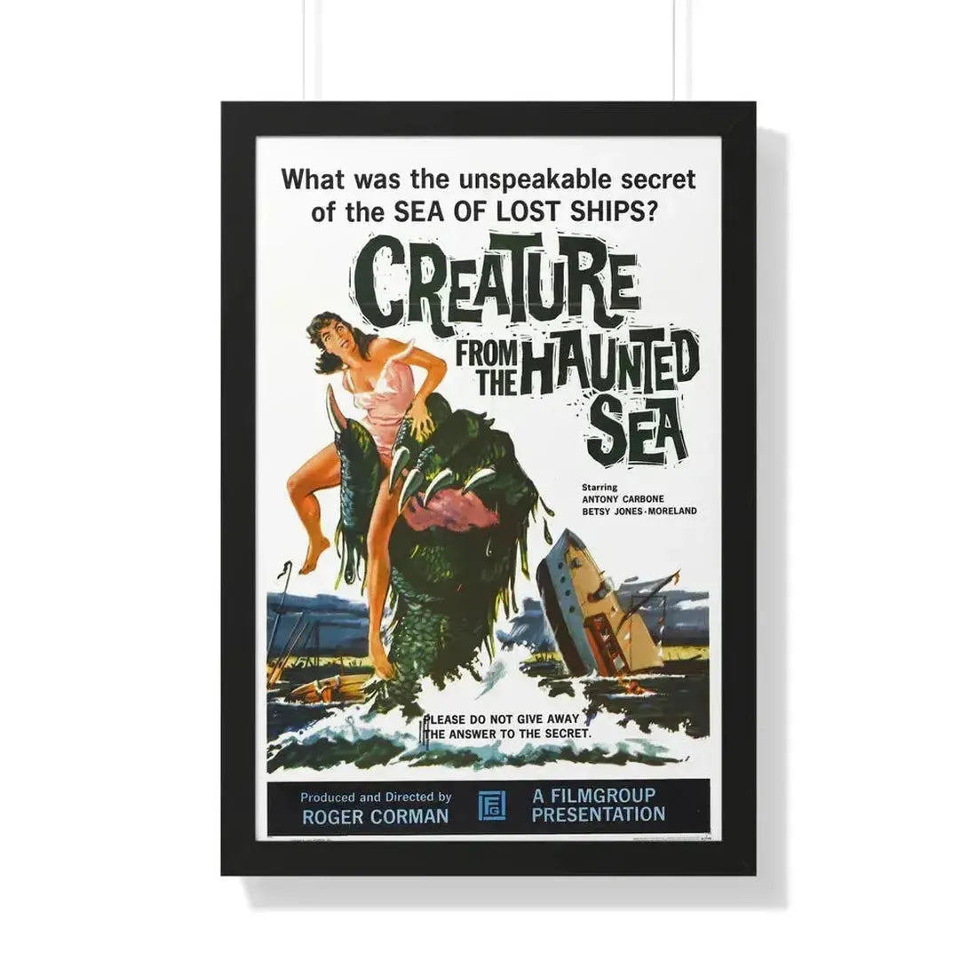 CREATURE FROM THE HAUNTED SEA 1961 - Framed Movie Poster 20" x 30" Black - The Sticker Space