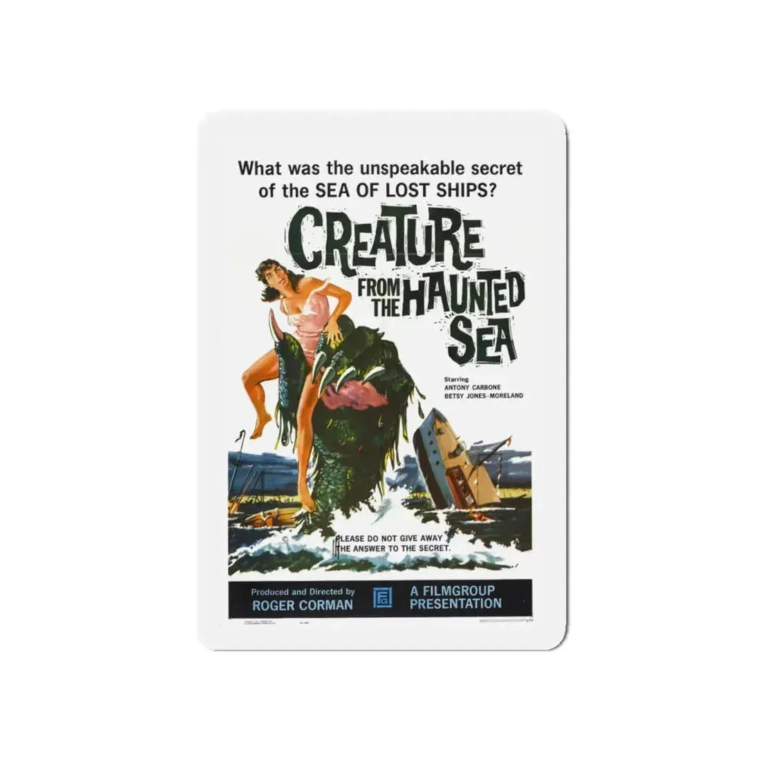 CREATURE FROM THE HAUNTED SEA 1961 Movie Poster - Refrigerator Magnet 5 Inch - The Sticker Space