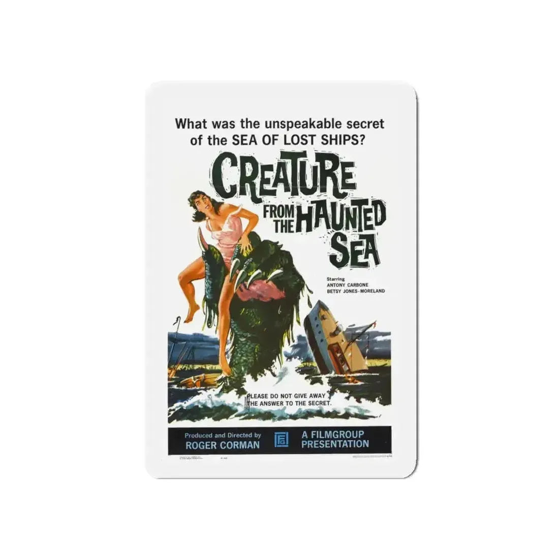 CREATURE FROM THE HAUNTED SEA 1961 Movie Poster - Refrigerator Magnet - The Sticker Space