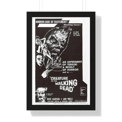 CREATURE OF THE WALKING DEAD 1965 - Framed Movie Poster 16″ x 24″ Black - The Sticker Space