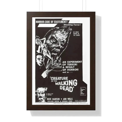 CREATURE OF THE WALKING DEAD 1965 - Framed Movie Poster 16″ x 24″ Walnut - The Sticker Space