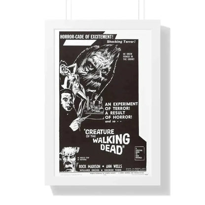 CREATURE OF THE WALKING DEAD 1965 - Framed Movie Poster 16″ x 24″ White - The Sticker Space