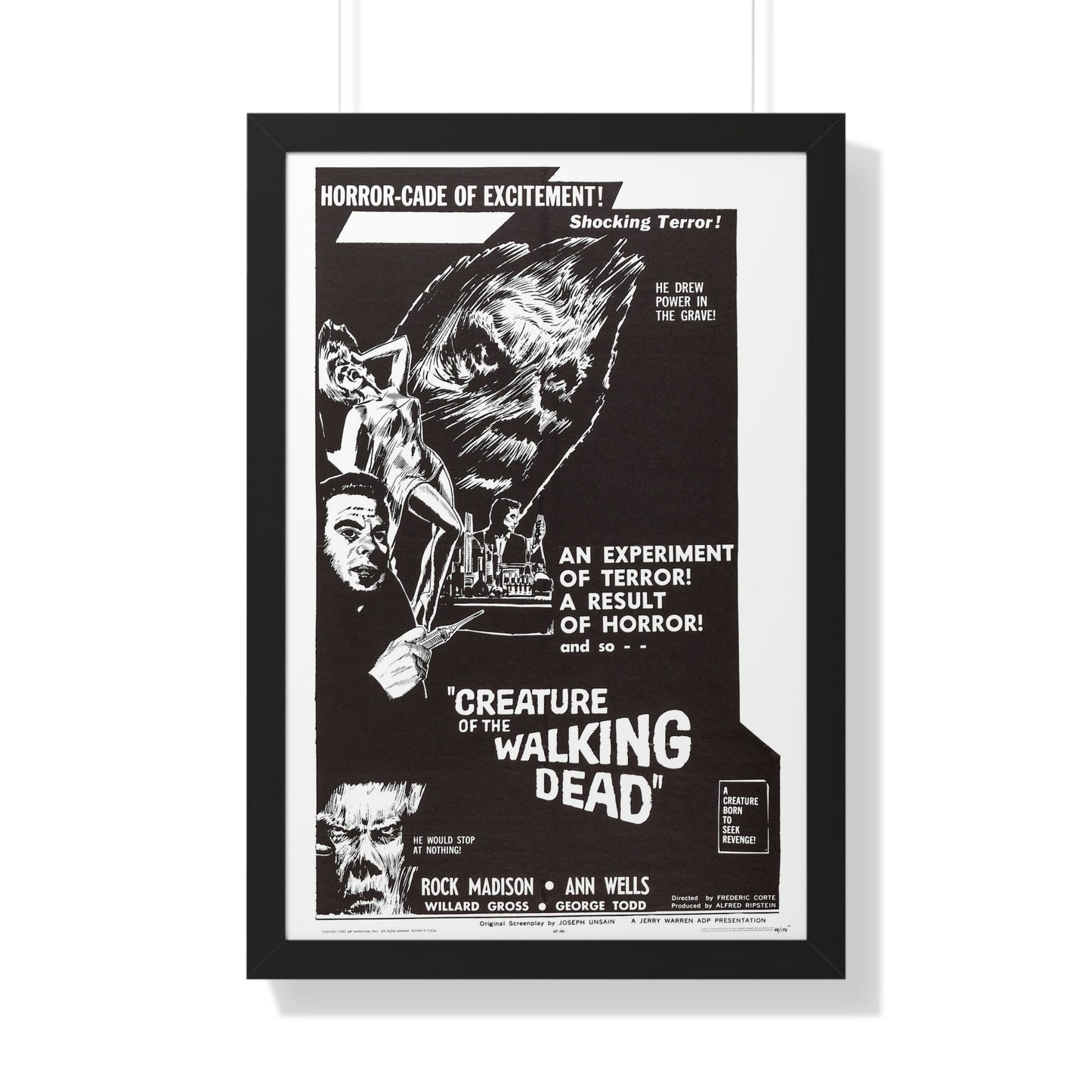 CREATURE OF THE WALKING DEAD 1965 - Framed Movie Poster-20" x 30"-The Sticker Space