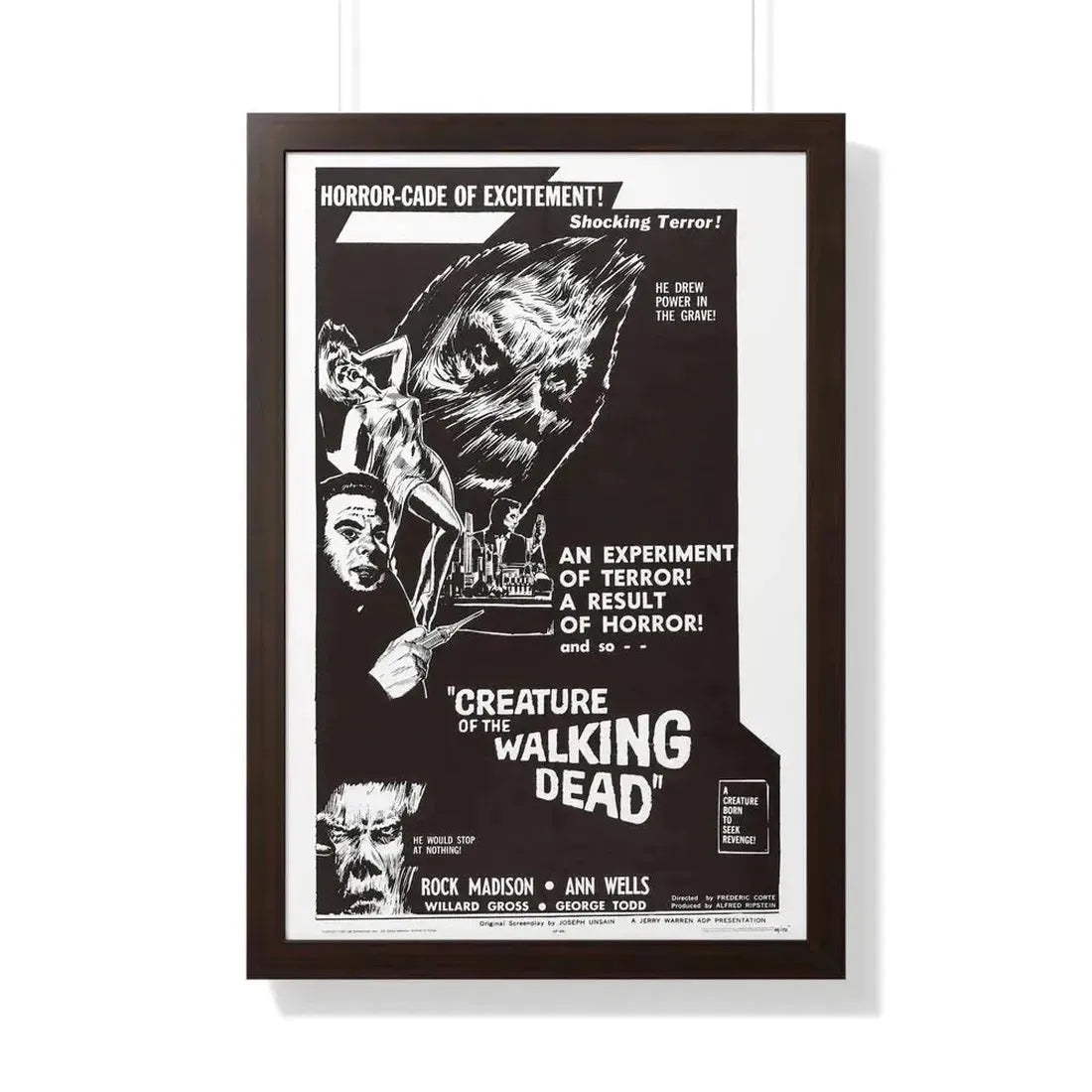 CREATURE OF THE WALKING DEAD 1965 - Framed Movie Poster - The Sticker Space