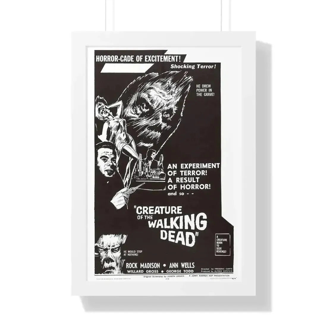 CREATURE OF THE WALKING DEAD 1965 - Framed Movie Poster - The Sticker Space