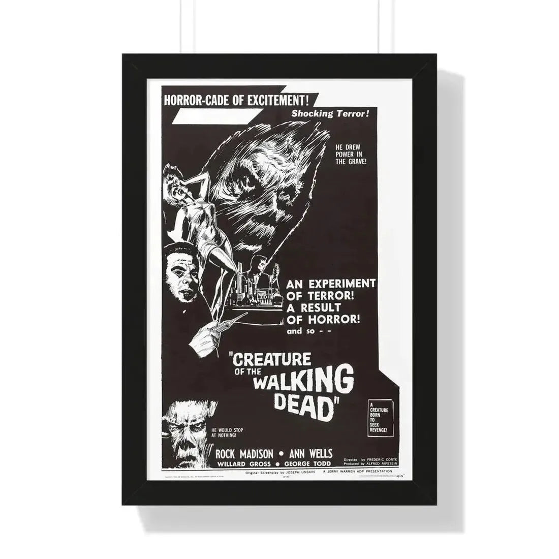 CREATURE OF THE WALKING DEAD 1965 - Framed Movie Poster - The Sticker Space