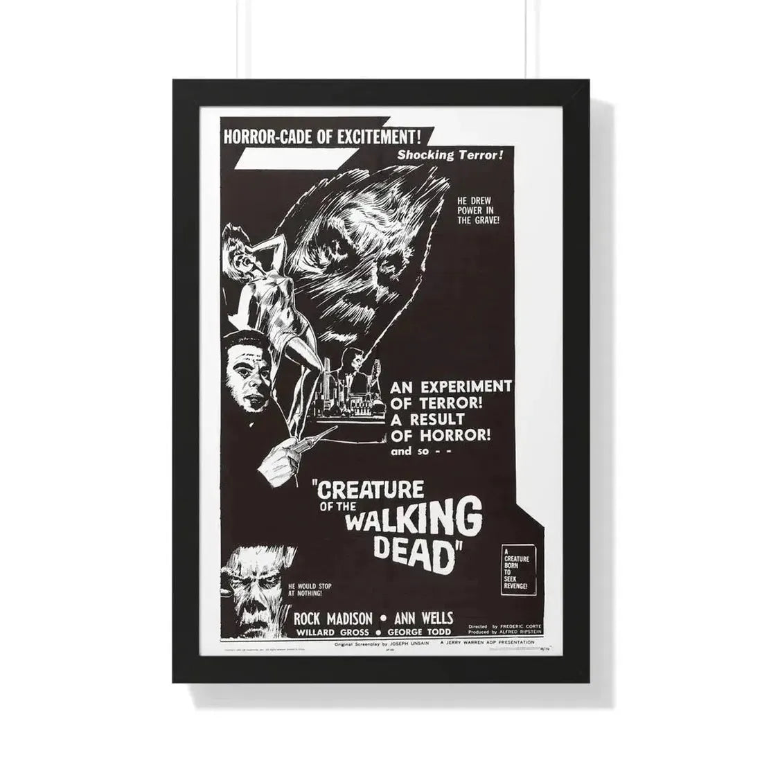 CREATURE OF THE WALKING DEAD 1965 - Framed Movie Poster - The Sticker Space