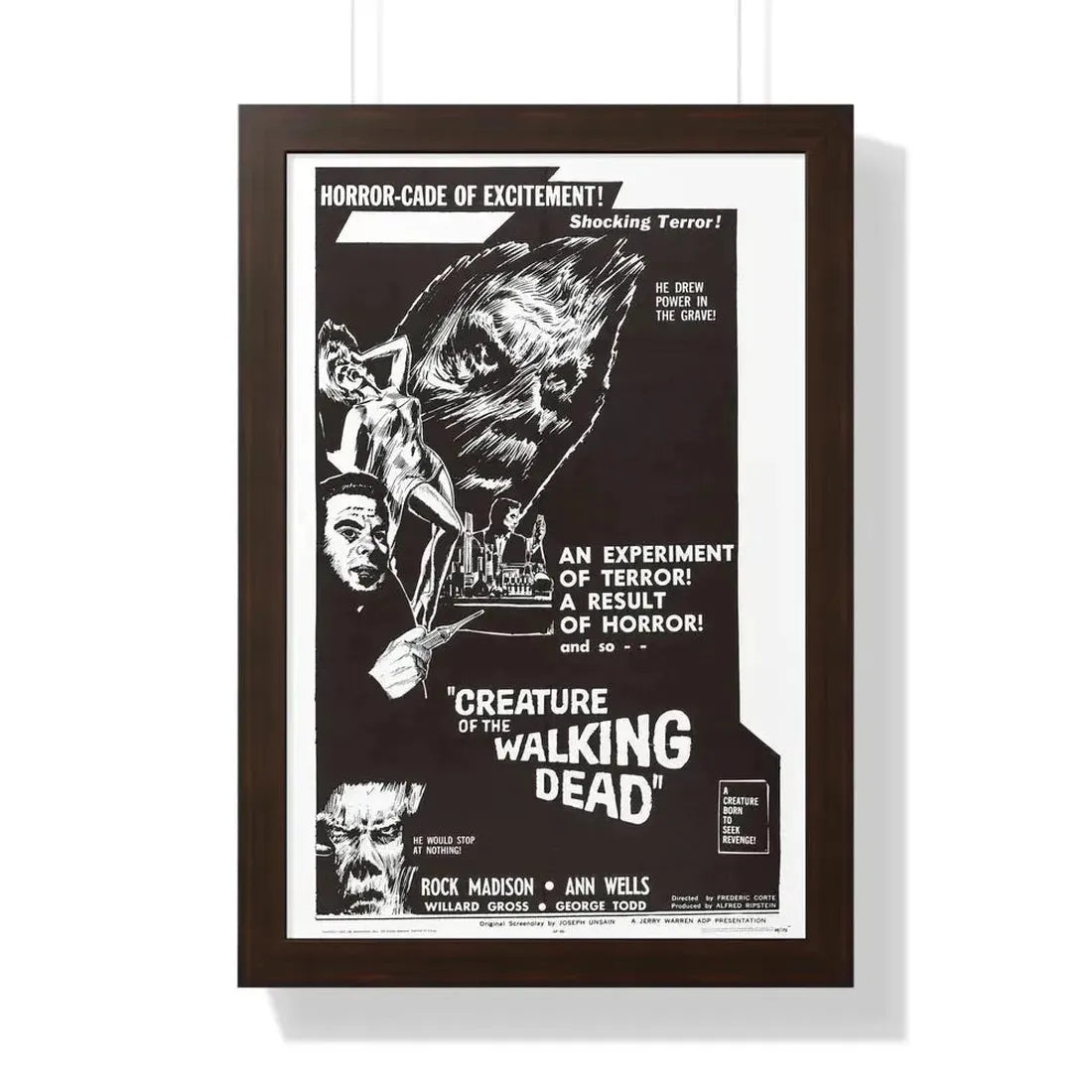 CREATURE OF THE WALKING DEAD 1965 - Framed Movie Poster - The Sticker Space