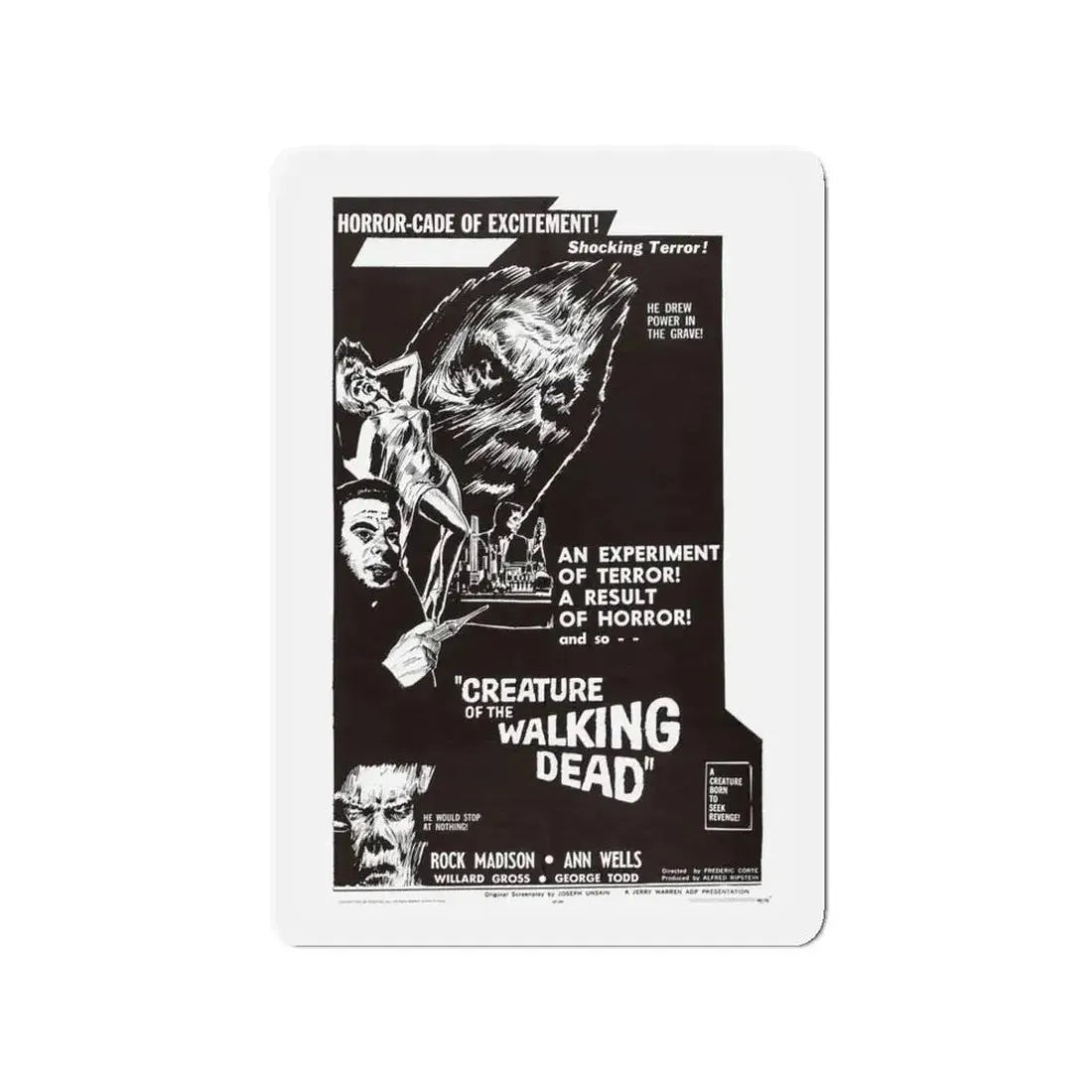CREATURE OF THE WALKING DEAD 1965 Movie Poster - Refrigerator Magnet 3 Inch - The Sticker Space
