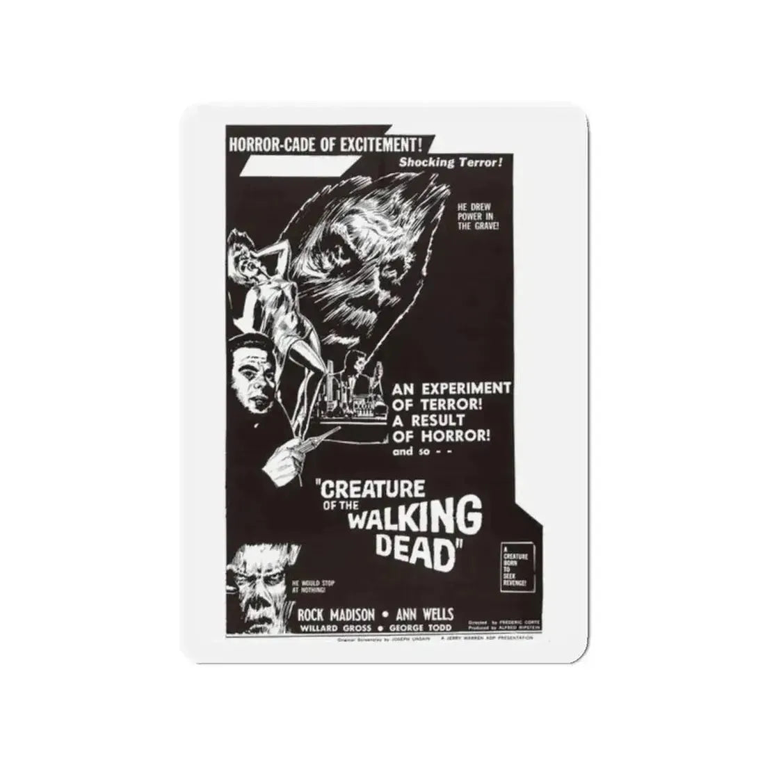CREATURE OF THE WALKING DEAD 1965 Movie Poster - Refrigerator Magnet - The Sticker Space