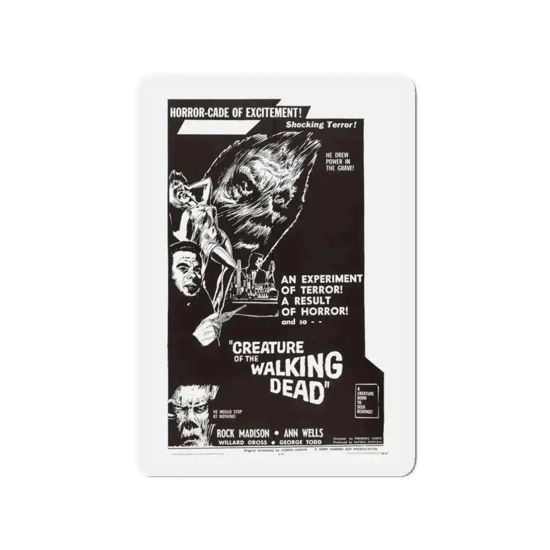 CREATURE OF THE WALKING DEAD 1965 Movie Poster - Refrigerator Magnet - The Sticker Space