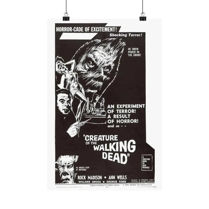 CREATURE OF THE WALKING DEAD 1965 - Paper Movie Poster 12″ x 18″ Matte - The Sticker Space