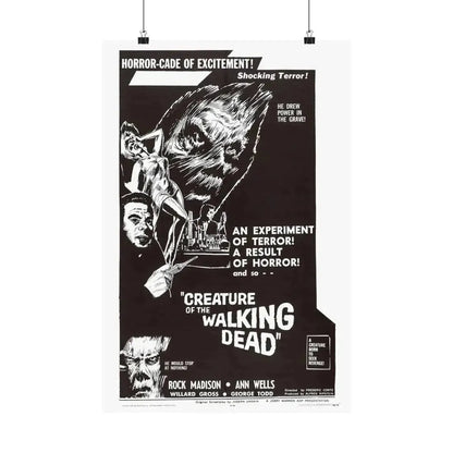 CREATURE OF THE WALKING DEAD 1965 - Paper Movie Poster 16″ x 24″ Matte - The Sticker Space