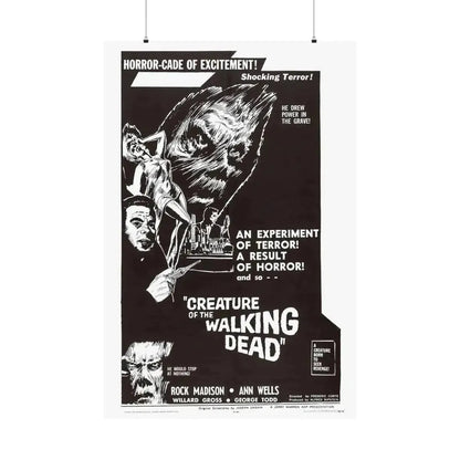 CREATURE OF THE WALKING DEAD 1965 - Paper Movie Poster 36" x 54" Matte - The Sticker Space