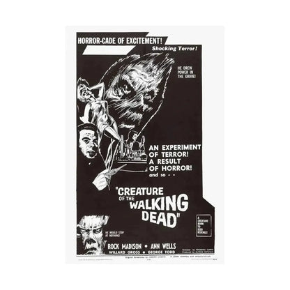 CREATURE OF THE WALKING DEAD 1965 - Paper Movie Poster - The Sticker Space
