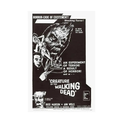CREATURE OF THE WALKING DEAD 1965 - Paper Movie Poster - The Sticker Space