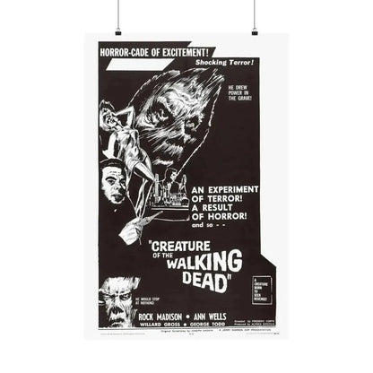 CREATURE OF THE WALKING DEAD 1965 - Paper Movie Poster - The Sticker Space