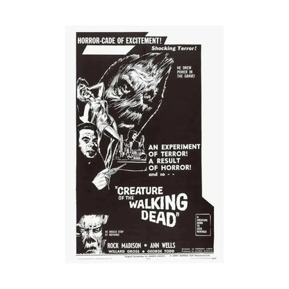 CREATURE OF THE WALKING DEAD 1965 - Paper Movie Poster - The Sticker Space