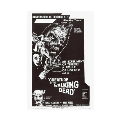 CREATURE OF THE WALKING DEAD 1965 - Paper Movie Poster - The Sticker Space