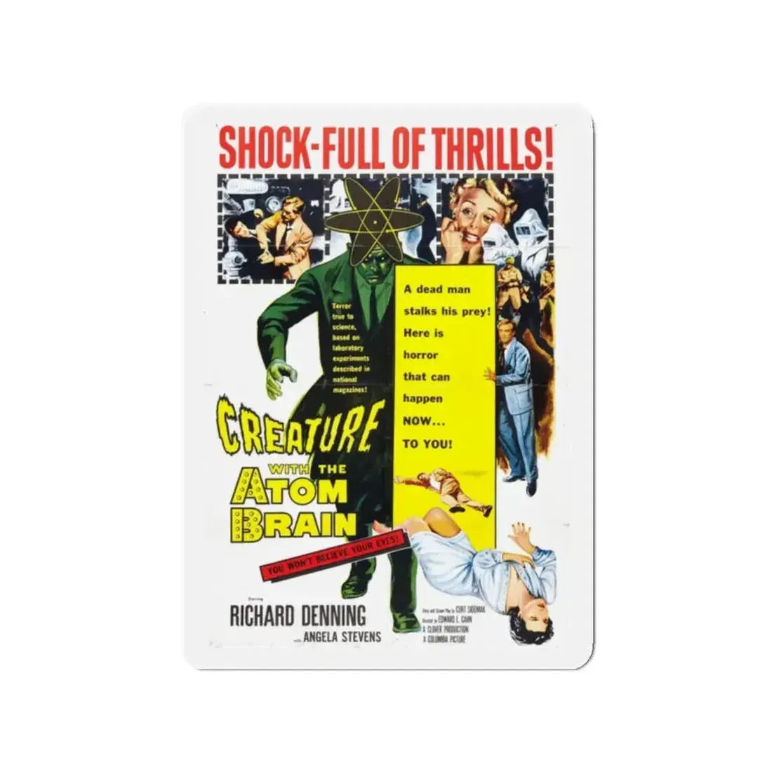 CREATURE WITH THE ATOM BRAIN 1955 Movie Poster - Refrigerator Magnet - The Sticker Space