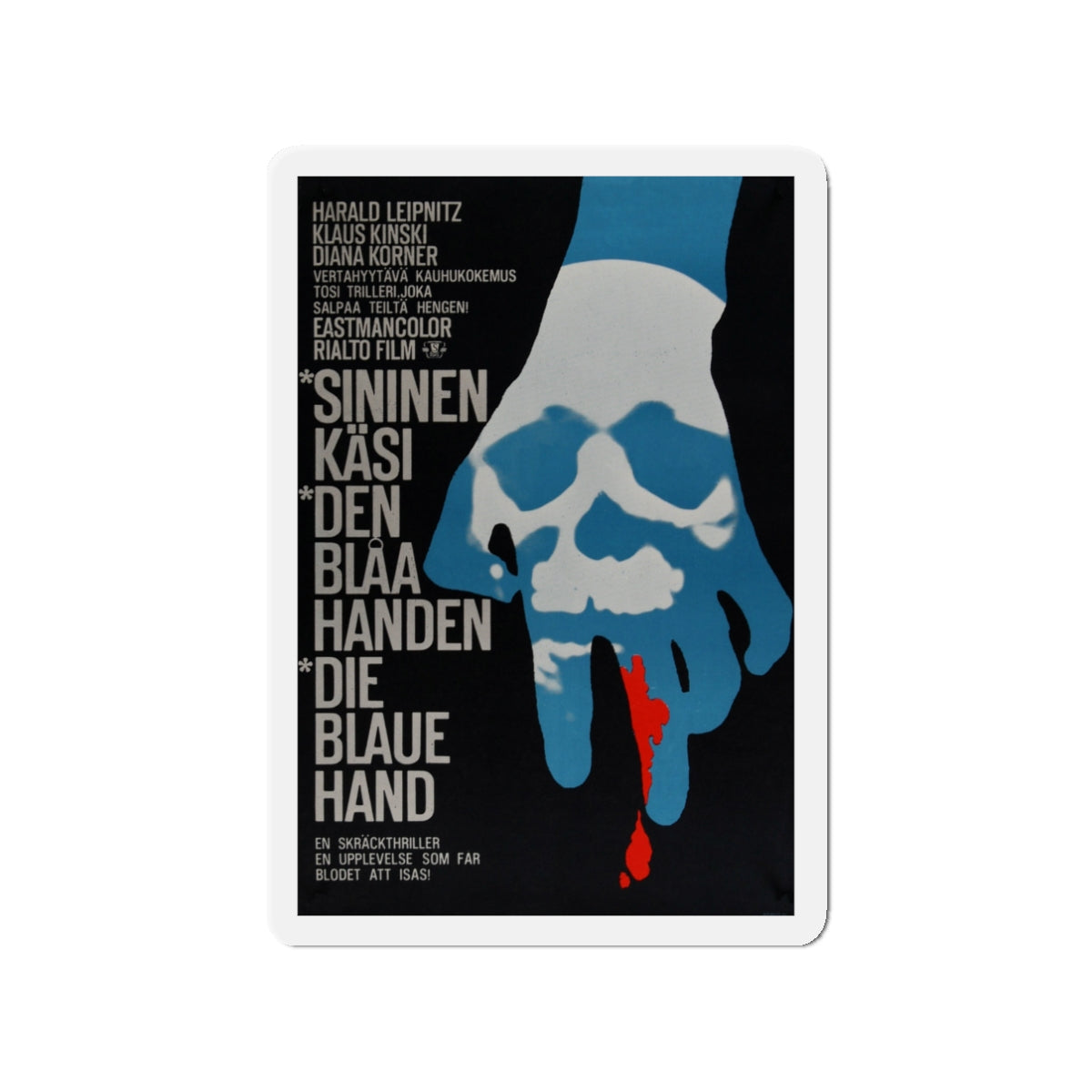 CREATURE WITH THE BLUE HAND 1967 Movie Poster - Die-Cut Magnet-3" x 3"-The Sticker Space