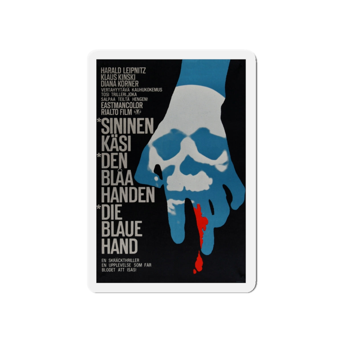 CREATURE WITH THE BLUE HAND 1967 Movie Poster - Die-Cut Magnet-5" x 5"-The Sticker Space