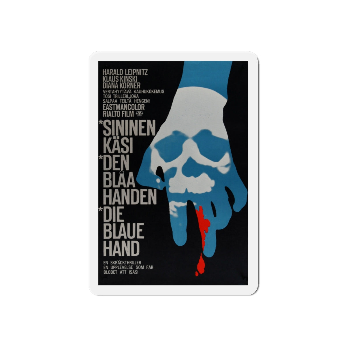 CREATURE WITH THE BLUE HAND 1967 Movie Poster - Die-Cut Magnet-6 × 6"-The Sticker Space