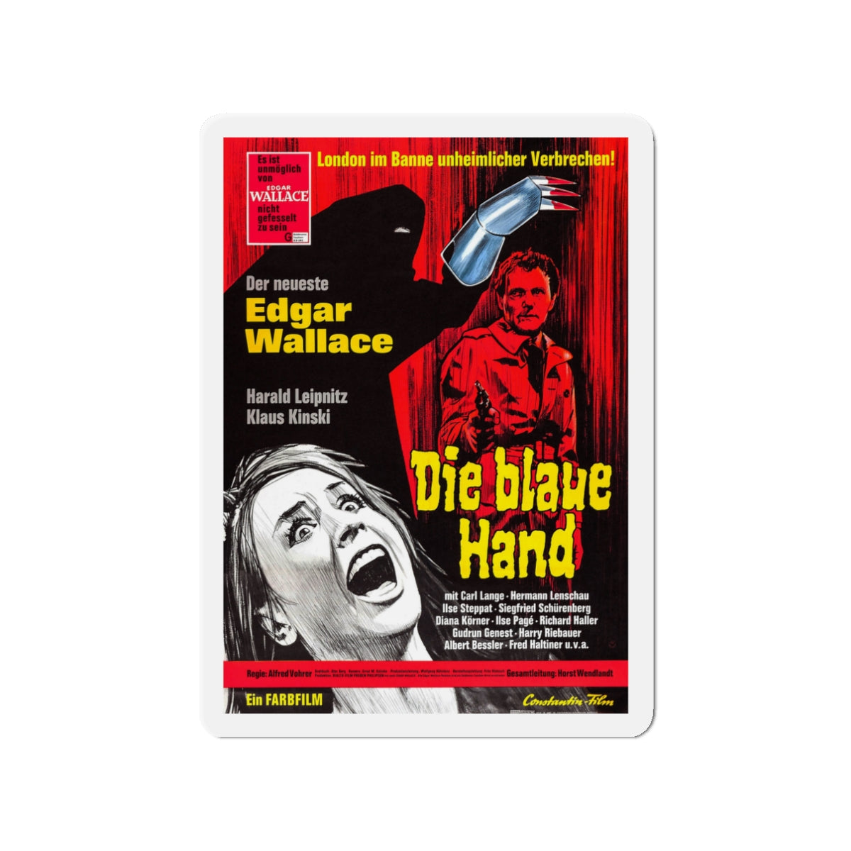 CREATURE WITH THE BLUE HAND (2) 1967 Movie Poster - Die-Cut Magnet-3" x 3"-The Sticker Space