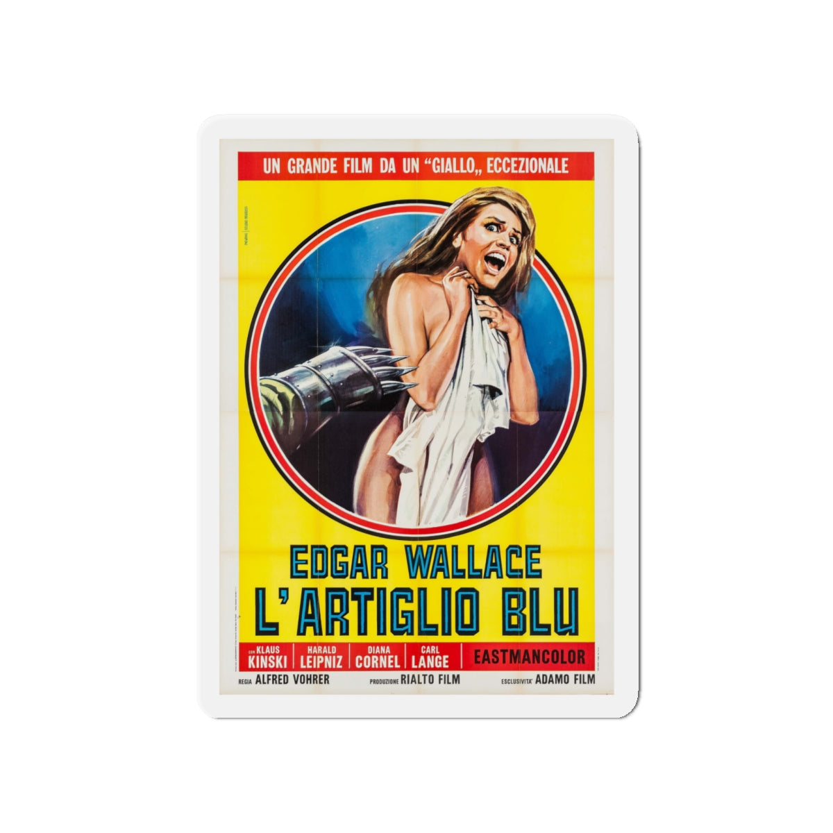 CREATURE WITH THE BLUE HAND (ITALIAN) 1967 Movie Poster - Die-Cut Magnet-4" x 4"-The Sticker Space