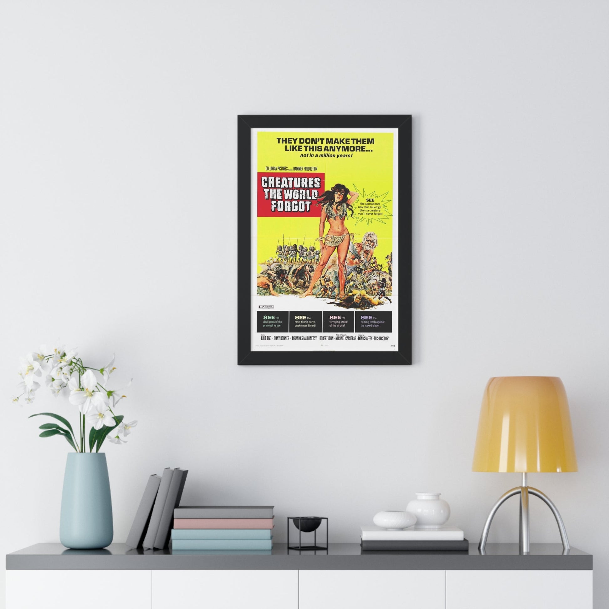 CREATURES THE WORLD FORGOT 1971 - Framed Movie Poster-The Sticker Space