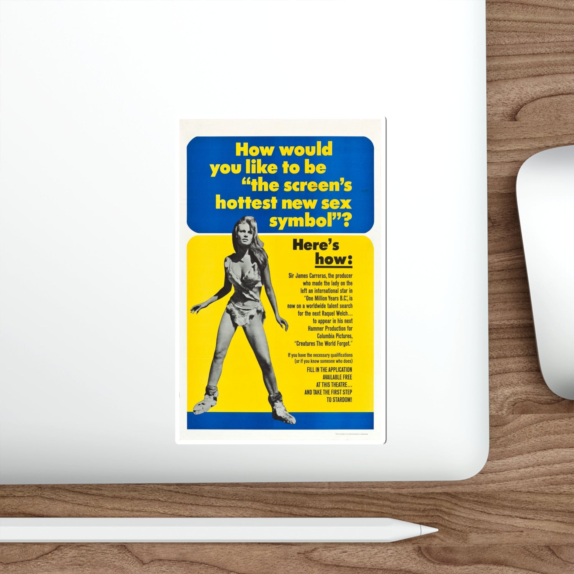 CREATURES THE WORLD FORGOT (TEASER) 1971 Movie Poster STICKER Vinyl Die-Cut Decal-The Sticker Space