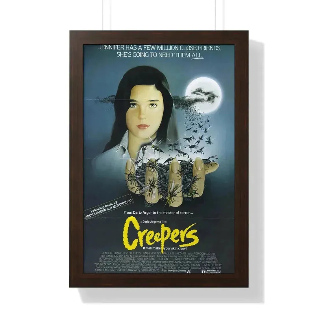 CREEPERS (PHENOMENA) 1985 - Framed Movie Poster 16″ x 24″ Walnut - The Sticker Space