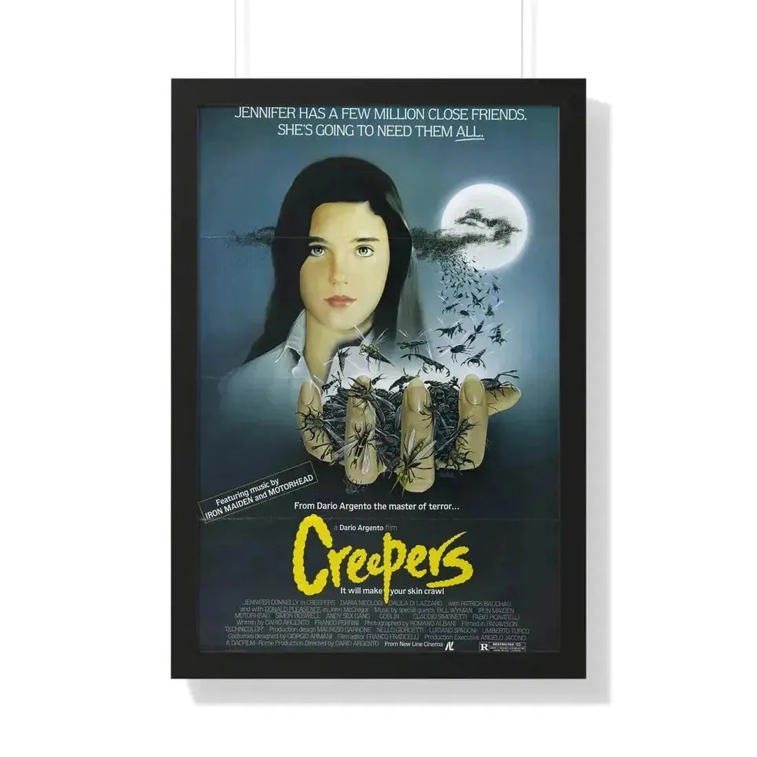CREEPERS (PHENOMENA) 1985 - Framed Movie Poster 20" x 30" Black - The Sticker Space