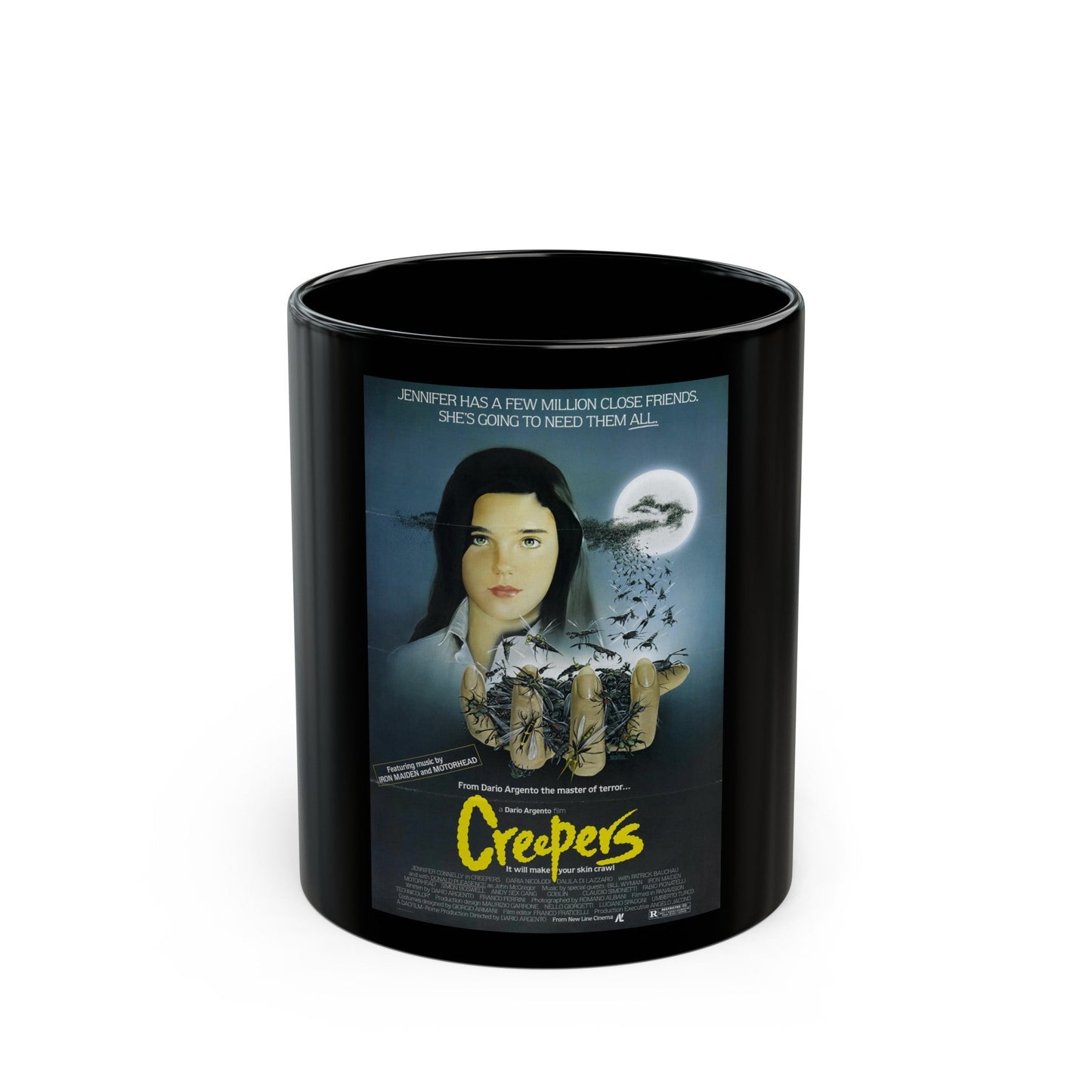 CREEPERS (PHENOMENA) 1985 Movie Poster - Black Coffee Mug-11oz-The Sticker Space