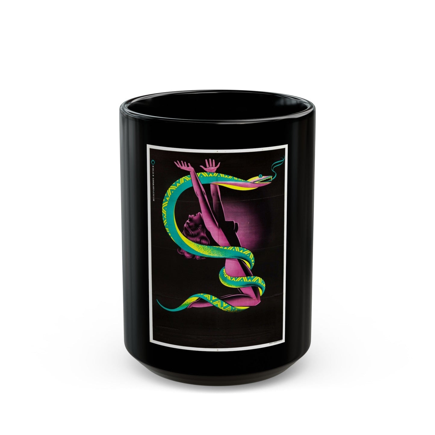 CREEPING POISON 1946 Movie Poster - Black Coffee Mug-15oz-The Sticker Space