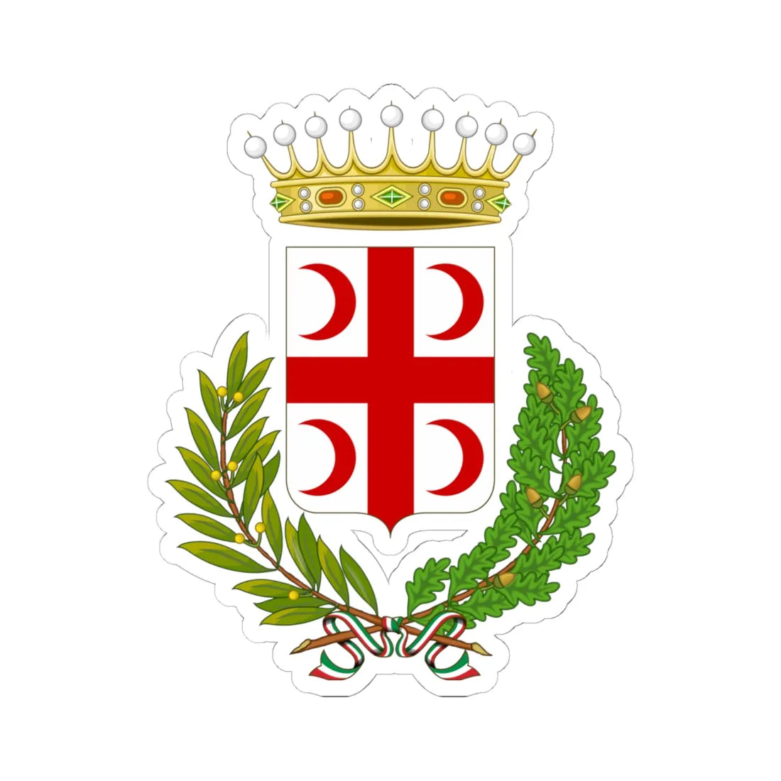 Crescentino-Stemma (Italy) (Coat of Arms) STICKER Vinyl Kiss-Cut Decal 6 Inch White - The Sticker Space