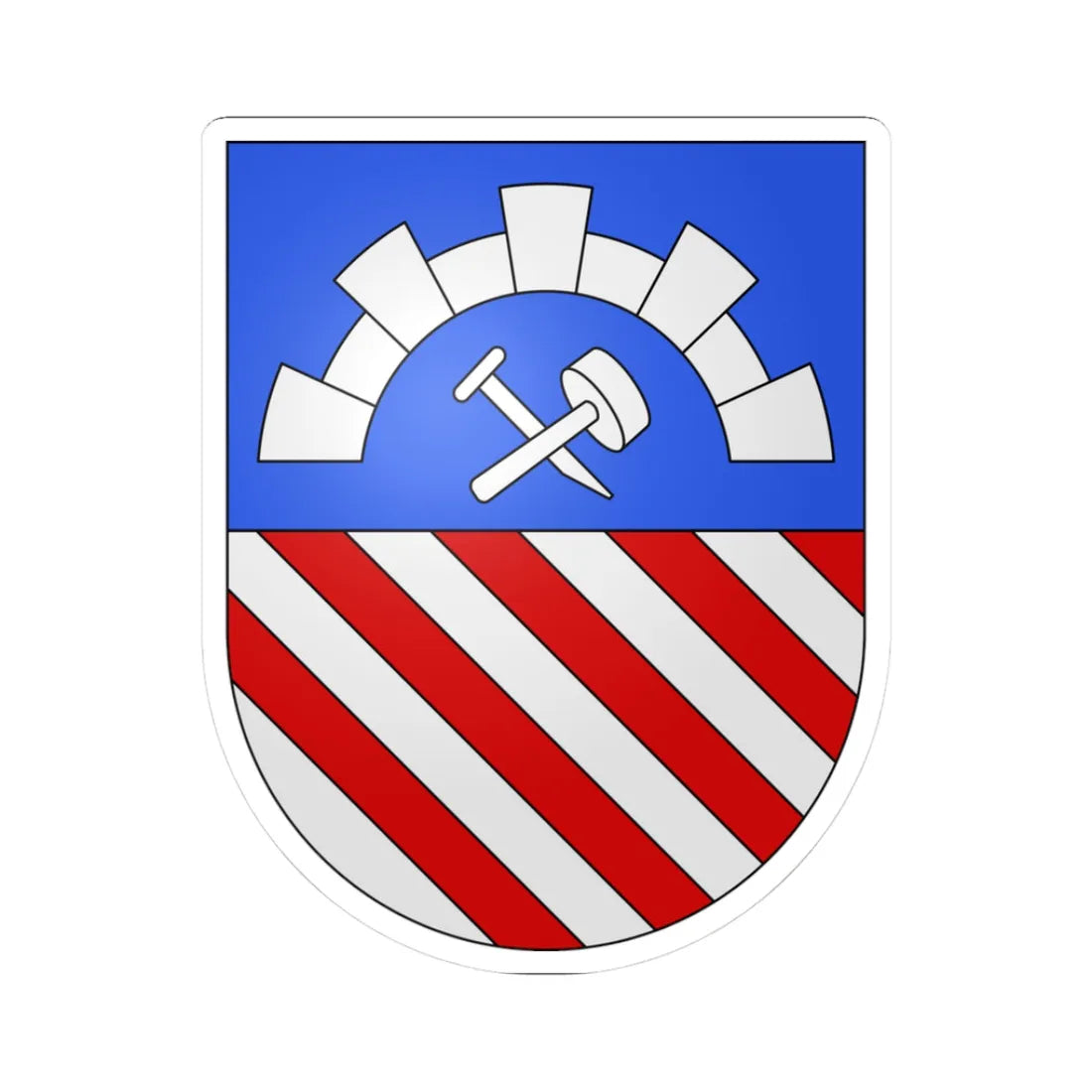 Cresciano-coat of arms (Switzerland) (Coat of Arms) STICKER Vinyl Kiss-Cut Decal 3 Inch White - The Sticker Space