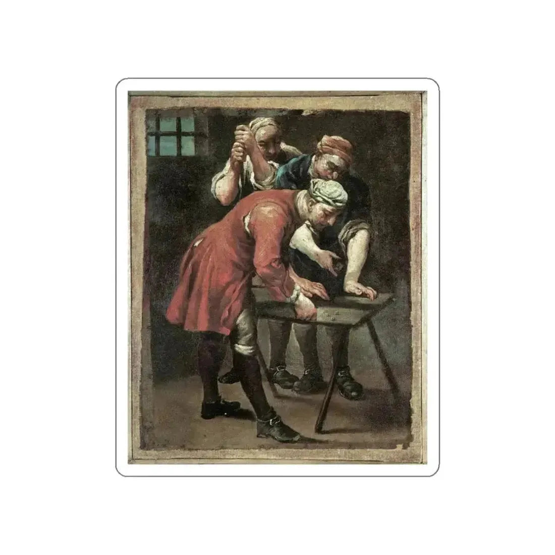 CRESPI, Giuseppe Maria - Dice Players (Artwork) STICKER Vinyl Die-Cut Decal - The Sticker Space
