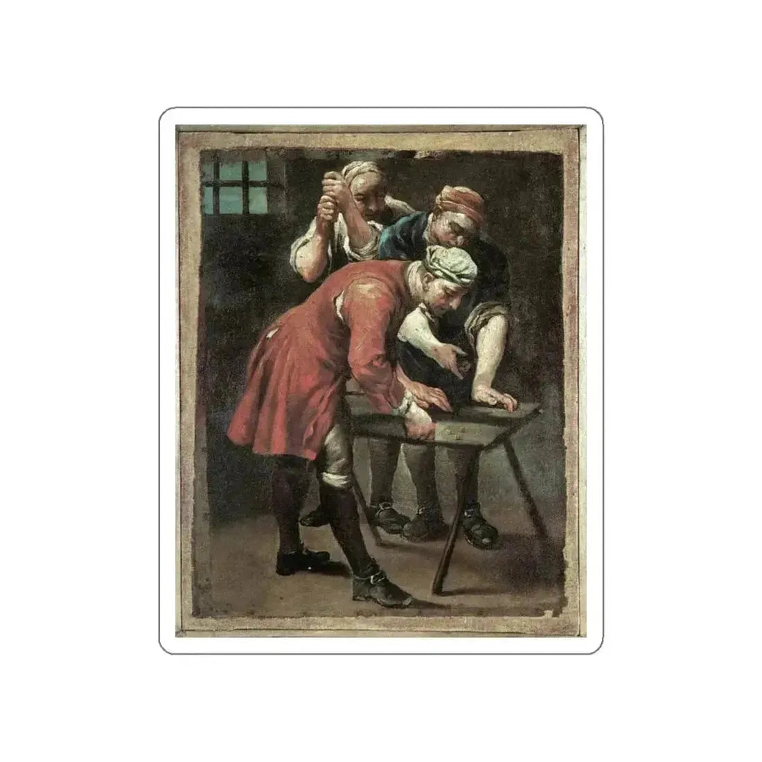 CRESPI, Giuseppe Maria - Dice Players (Artwork) STICKER Vinyl Die-Cut Decal - The Sticker Space