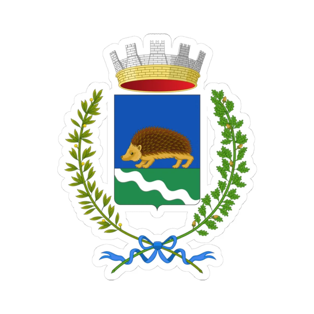 Crespina-Stemma (Italy) (Coat of Arms) STICKER Vinyl Kiss-Cut Decal 3 Inch White - The Sticker Space