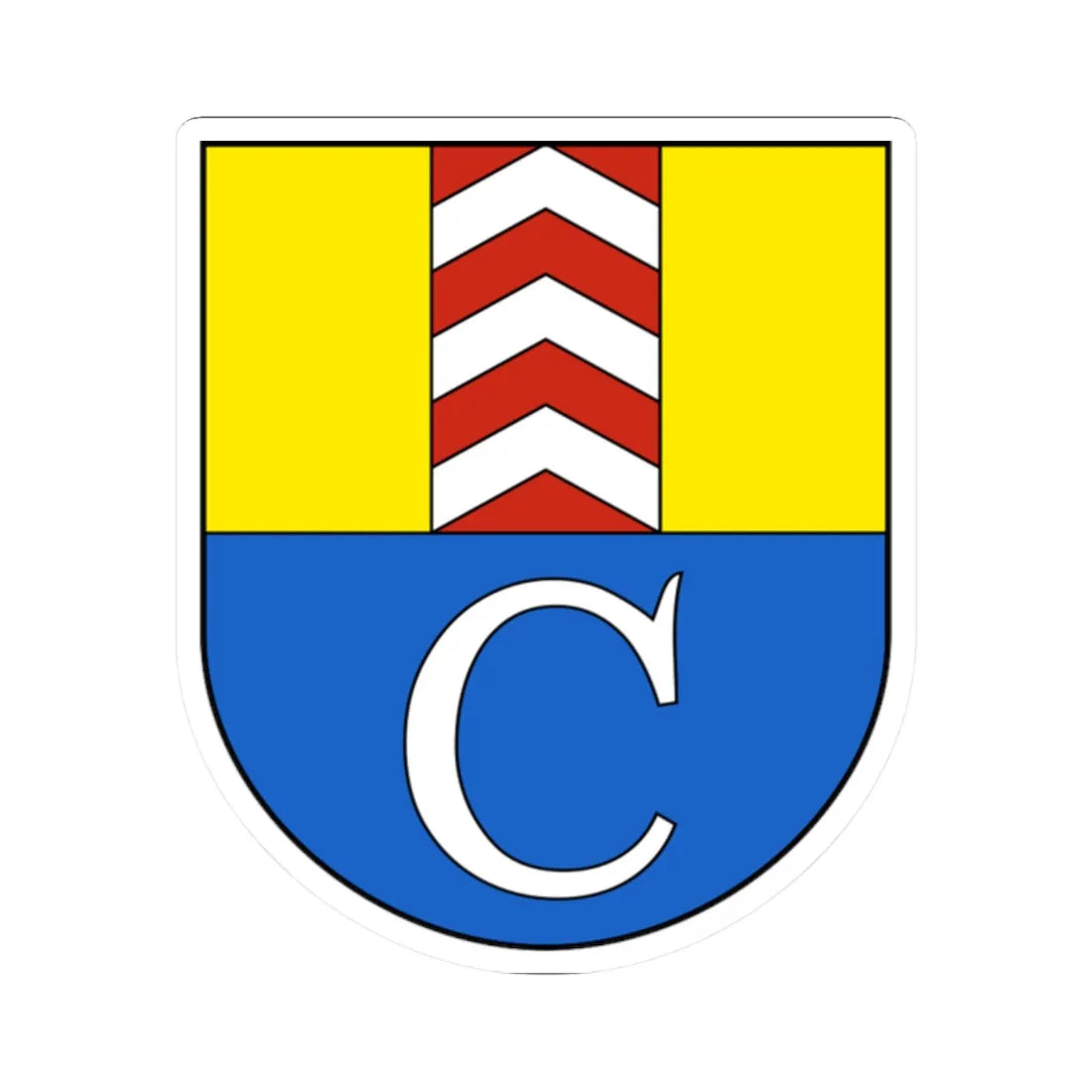 Cressier NE-blazon (Switzerland) (Coat of Arms) STICKER Vinyl Kiss-Cut Decal 2 Inch White - The Sticker Space