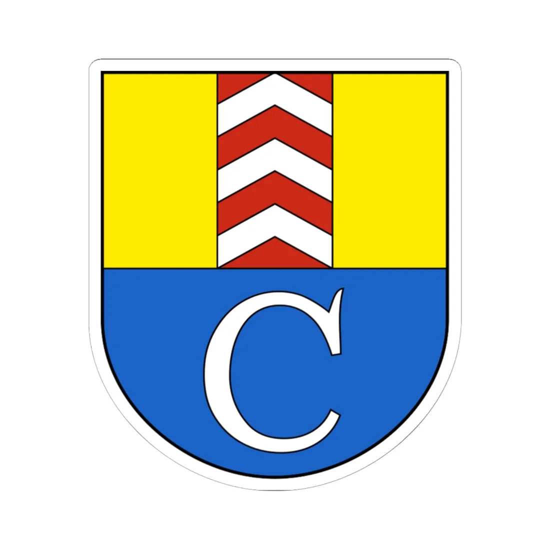 Cressier NE-blazon (Switzerland) (Coat of Arms) STICKER Vinyl Kiss-Cut Decal 6 Inch White - The Sticker Space