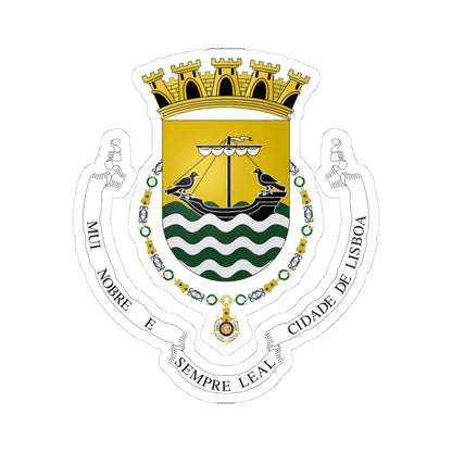 Crest of Lisboa unofficial (Coat of Arms) STICKER Vinyl Kiss-Cut Decal 4 Inch White - The Sticker Space
